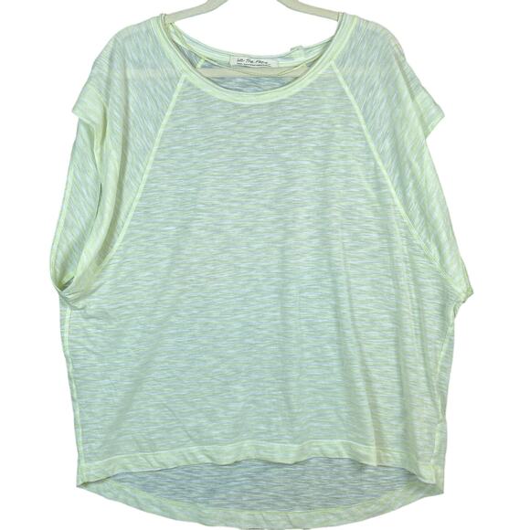 We The Free Womens Shirt Yellow Sheer Oversized Short Sleeve Stretch Small - Picture 1 of 11